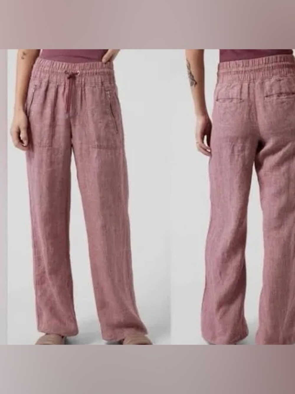 Athleta Relaxed Wide-Leg Pants in Dusty Mauve